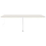 vidaXL Auvent manuel rétractable avec LED 600x350 cm Crème