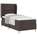Lit à ressorts vidaXL avec matelas - Marron foncé  90x200 cm  Tissu