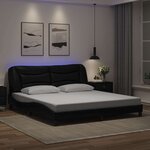 vidaXL Cadre de lit avec LED sans matelas noir 180x200 cm