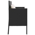 vidaXL Banc de jardin avec coussins noir résine tressée