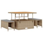 Ensemble 12 pièces de canapés de jardin avec coussins Beige Poly rotin Acacia