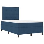 vidaXL Lit Box Spring avec matelas bleu 120x200 cm en tissu