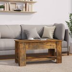 vidaXL Table basse Chêne fumé 101x49x52 cm Bois d'ingénierie