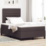 vidaXL lit à sommier avec matelas marron foncé 120x200 cm tissu