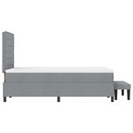 vidaXL Lit à ressorts avec matelas et banc Gris clair 120 x 200 cm Tissu