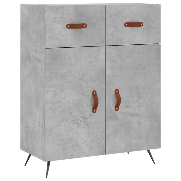 vidaXL Buffet gris béton 69 5x34x90 cm bois d'ingénierie