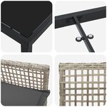 vidaXL Ensemble de Salle à Manger de Jardin de 5 Pièces avec Coussins Gris Clair Poly Rattan