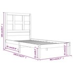 vidaXL Cadre de lit sans matelas noir 75x190 cm bois massif