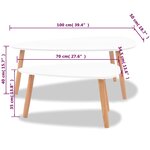 vidaXL Ensemble de tables basses 2 Pièces Bois de pin massif Blanc