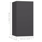 vidaXL Meubles TV 2 Pièces Gris 30 5x30x60 cm Bois d’ingénierie