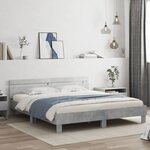 vidaXL Cadre de lit sans matelas gris béton 180x200 cm