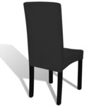 vidaXL Housse de chaise droite extensible 4 Pièces noir