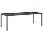 vidaXL Table de jardin Marron 250x100x75 cm Poly Rattan