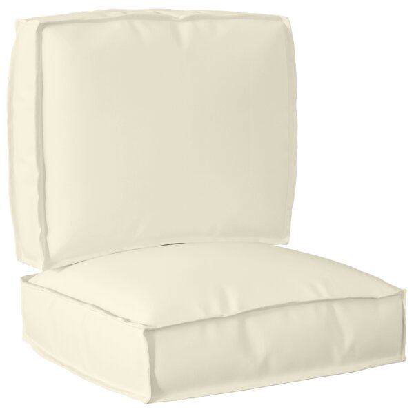 vidaXL Ensemble de coussins de palette de 2 pièces Crème en tissu Oxford