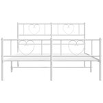 vidaXL Cadre de lit métal sans matelas et pied de lit blanc 120x190 cm