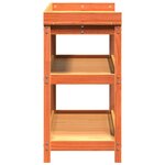 vidaXL Table de rempotage avec étagères marron bois massif de pin