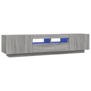 vidaXL Ensemble de meubles TV avec lumières LED 2 Pièces Sonoma gris