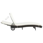 vidaXL Chaises longues lot de 2 et roues et coussins Résine tressée