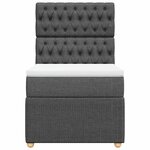 vidaXL Sommier à lattes de lit avec matelas Gris foncé 90x200 cm Tissu