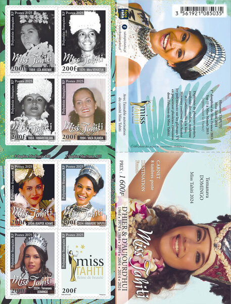 Carnet 6 timbres - Polynésie Française - Carnet Miss Tahiti - 2025