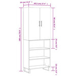 vidaXL Buffet haut Gris béton 69 5x34x180 cm Bois d'ingénierie