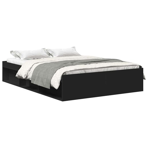 vidaXL Cadre de lit sans matelas noir 120x200 cm