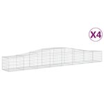 vidaXL Paniers à gabions arqués 4 Pièces 400x50x40/60 cm Fer galvanisé
