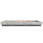 vidaXL Cadre de lit avec lumières LED gris béton 120x190 cm