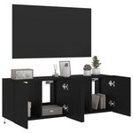 vidaXL Meubles TV muraux avec lumières LED 2 Pièces noir 60x35x41 cm