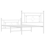 vidaXL Cadre de lit métal avec tête de lit/pied de lit blanc 107x203cm
