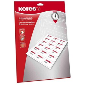 Etiquettes universelles 97 x 42 3 mm blanches 300 sur 25 feuilles a4 kores