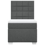 vidaXL Sommier à lattes de lit et matelas Gris foncé 90x190 cm Tissu