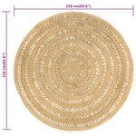 vidaXL Tapis fait à la main Jute tressée 210 cm