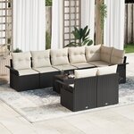 Ensemble de Canapés de Jardin vidaXL 8 Pièces avec Coussins Rattan Synthétique Brun