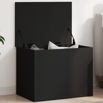 vidaXL Boîte de rangement noir 60x42x46 cm bois d'ingénierie