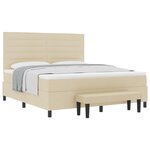 vidaXL Lit box spring avec Matelas & Banc Crème 180x200 cm Tissu
