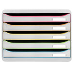 Module De Classement Big Box Plus Horizon 5 Tiroirs Black Office - Blanc/arlequin - Exacompta