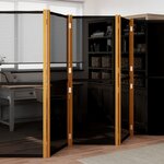 vidaXL Cloison de séparation 5 panneaux Noir 350x180 cm