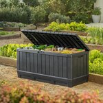 Keter Boîte de rangement de jardin Kentwood 350 L Anthracite