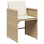 vidaXL Ensemble à manger de jardin et coussins 13 Pièces beige