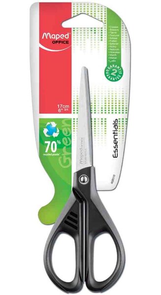 Ciseaux Essentials GREEN Symétrique bout rond 17 cm MAPED