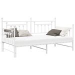 Lit jour vidaXL avec lit gigogne blanc 100x200 cm en acier