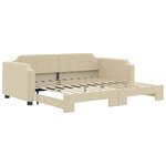 vidaXL Lit de jour avec gigogne sans matelas crème 80x200 cm