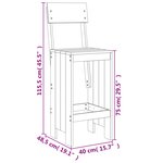 vidaXL Tabourets de bar lot de 2 blanc 40x48 5x115 5cm bois massif pin
