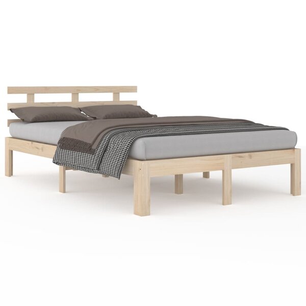 vidaXL Cadre de lit bois massif 135x190 cm double