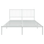 vidaXL Cadre de lit métal sans matelas et tête de lit blanc 140x190 cm