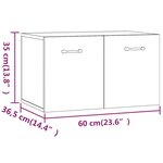 vidaXL Armoire murale Chêne fumé 60x36 5x35 cm Bois d'ingénierie