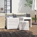vidaXL Ensemble de boîtes de jardin 3 Pièces blanc bois de pin massif