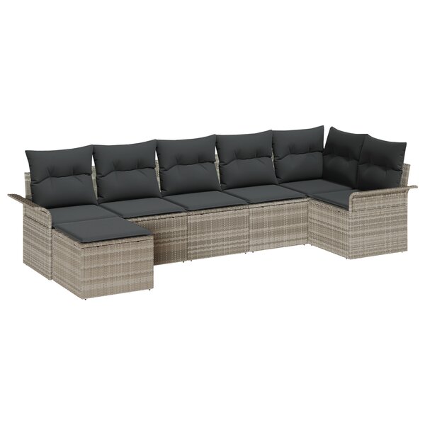Ensemble de Canapés de Jardin 7 pièces vidaXL avec Coussins Gris Clair