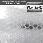 Lot de 20  rouleaux de film bulle d'air largeur 25 cm x longueur 50 mètres - gamme air'roll strandard